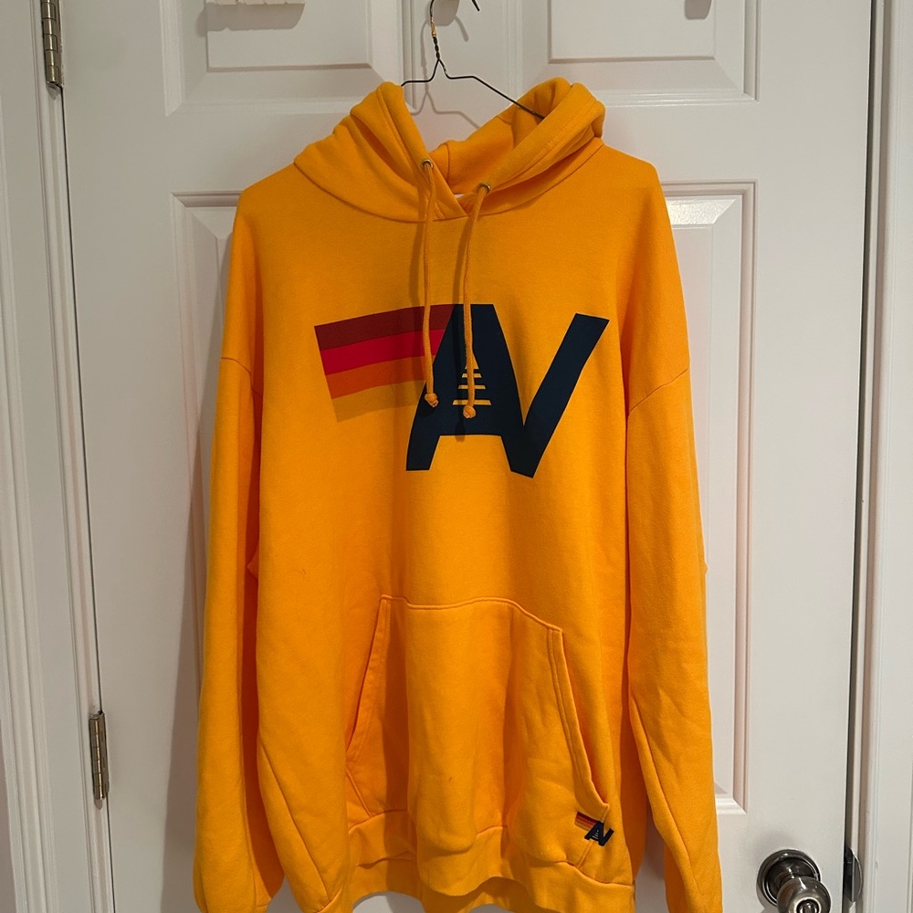 Aviator Nation LOGO PULLOVER RELAXED HOODIE - GOLD - Picture 2 of 3